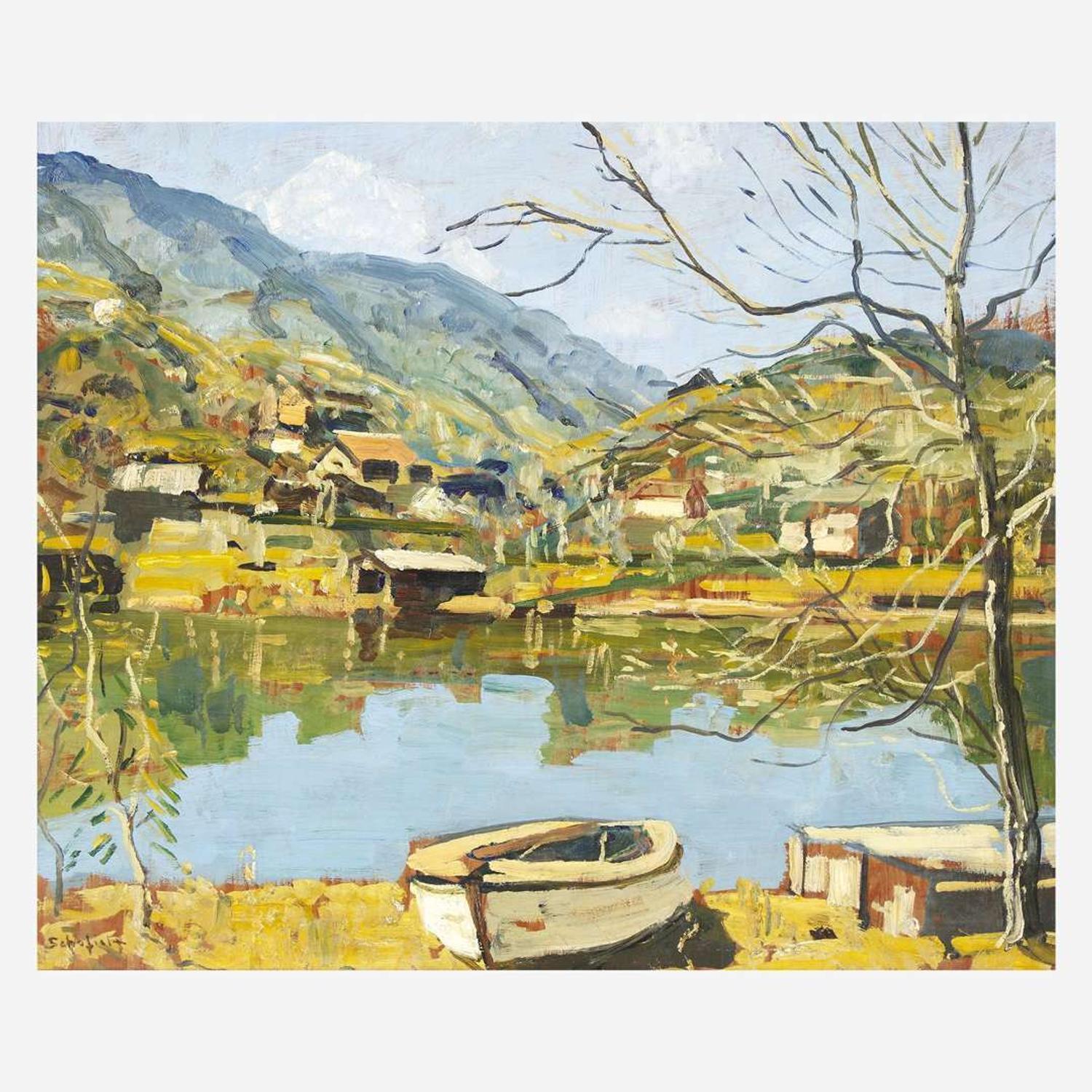 Walter Elmer Schofield (American, 1867–1944) By the Lake (Most Likely Tujunga, California)