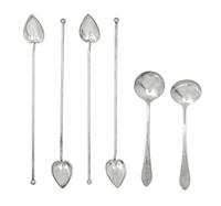 Twelve American Silver Iced Tea Sipping Spoons, Wallace Silversmiths, Wallingford, CT, 20th Century, together with two associated Ameri