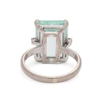 AQUAMARINE AND DIAMOND RING