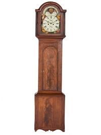 An English Line Inlaid Mahogany Tall Case Clock