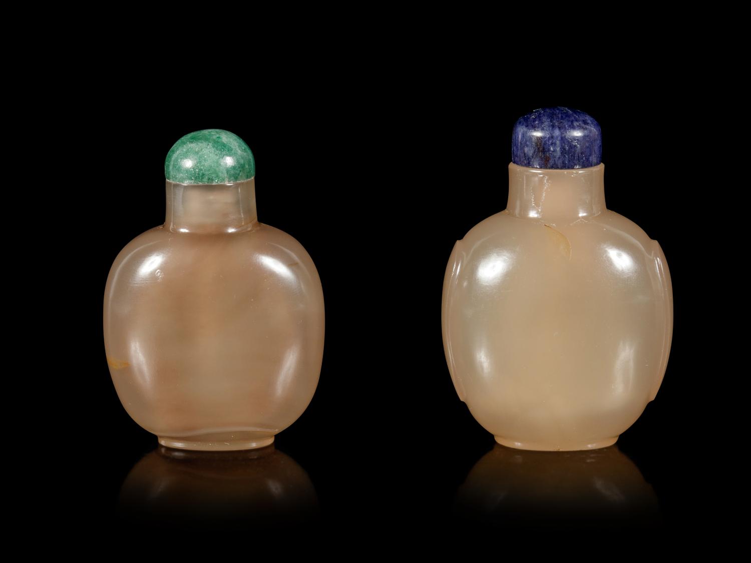 Two Chinese Agate Snuff Bottles