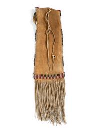 Prairie Beaded Hide Tobacco Bag with Tamper