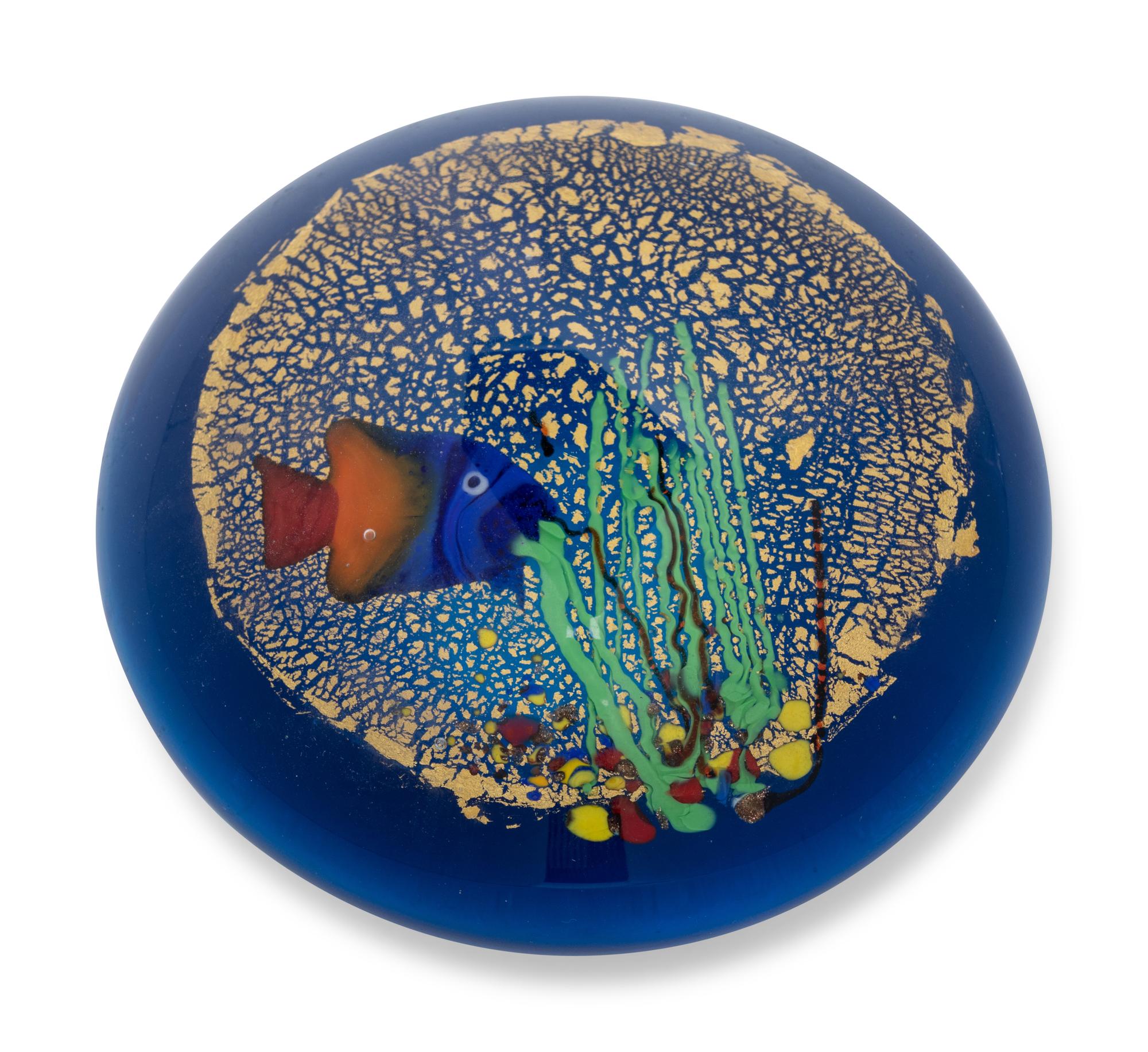 A Group of Five Millefiori Glass Paperweights