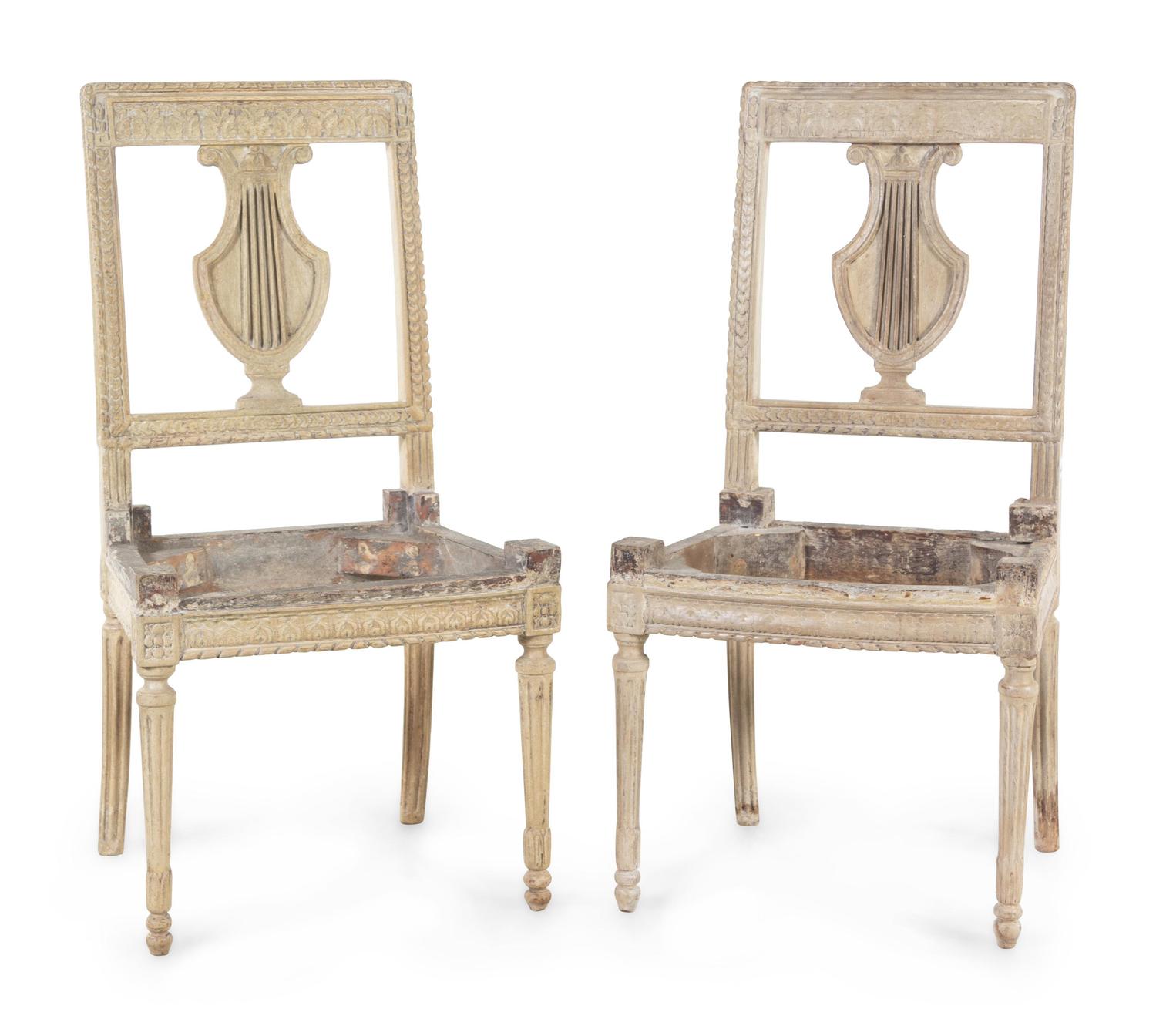 A Pair of Louis XVI Painted Side Chairs