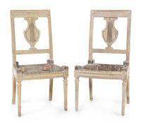 A Pair of Louis XVI Painted Side Chairs