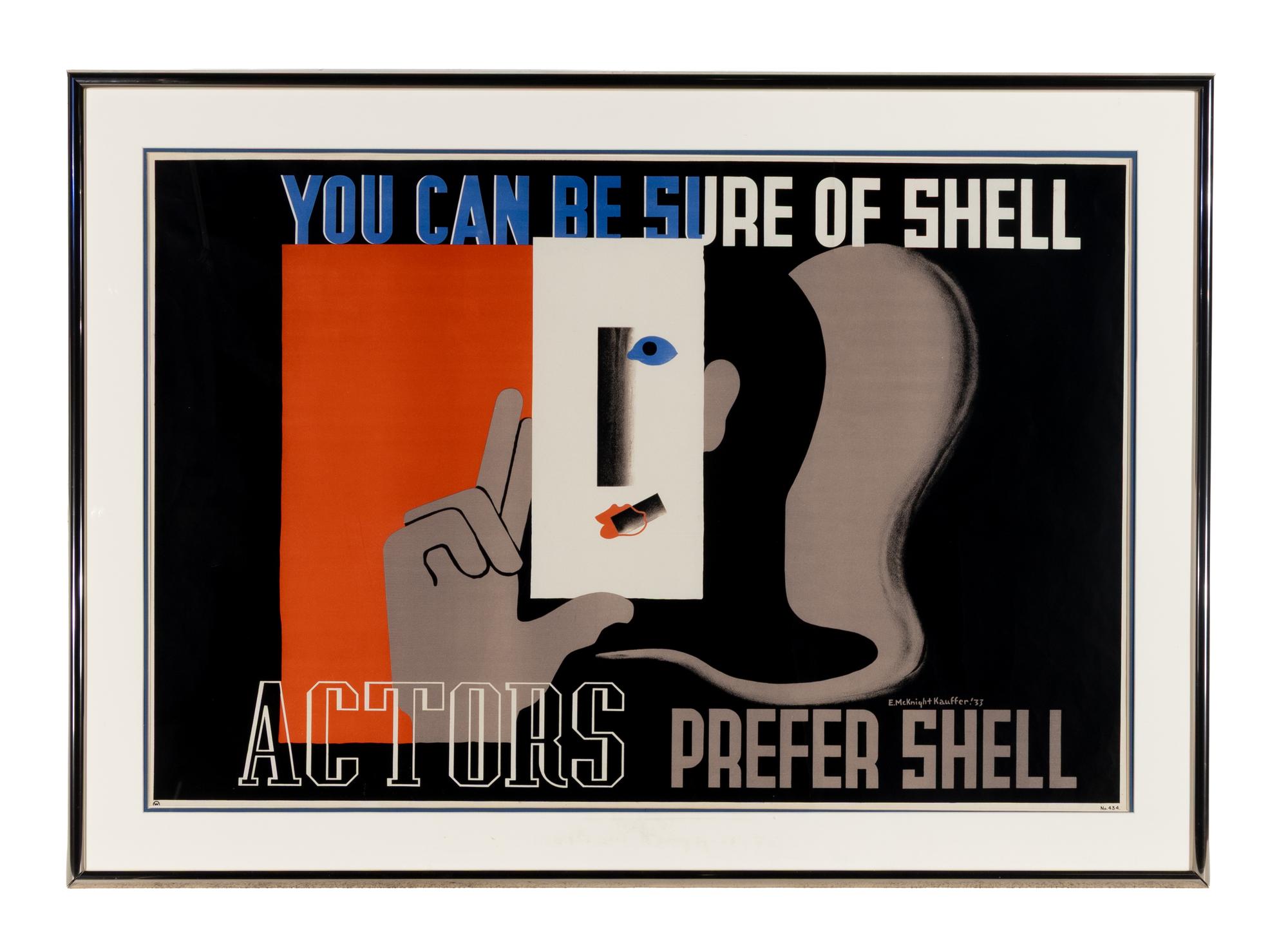 Edward McKnight Kauffer (American, 1890-1954) — You Can Be Sure of Shell / Actors Prefer Shell , 1933