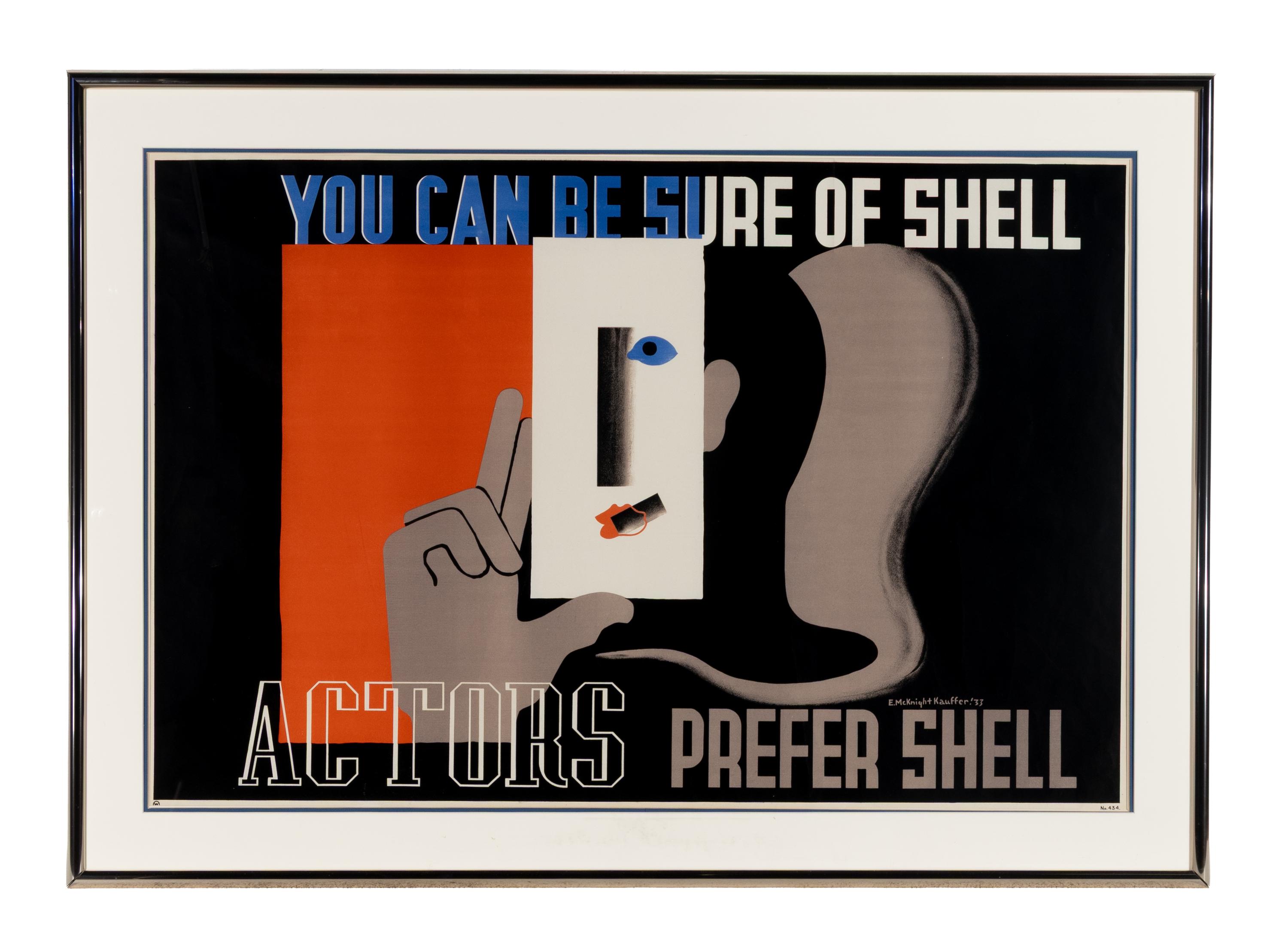Edward McKnight Kauffer (American, 1890-1954) — You Can Be Sure of Shell / Actors Prefer Shell , 1933