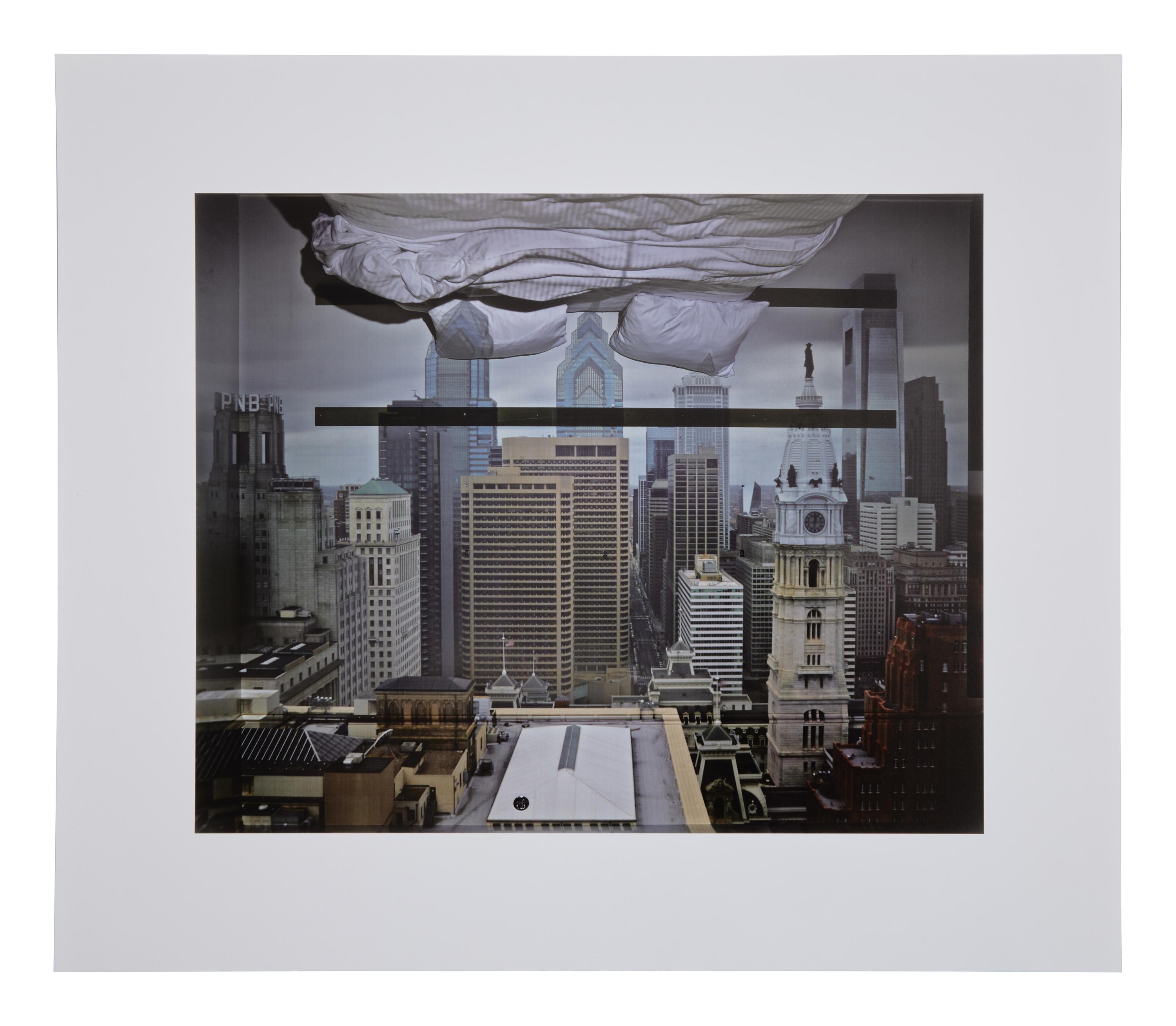 Camera Obscura: View of Philadelphia From Loews Hotel Room #3013 with Upside Down Bed , 2014