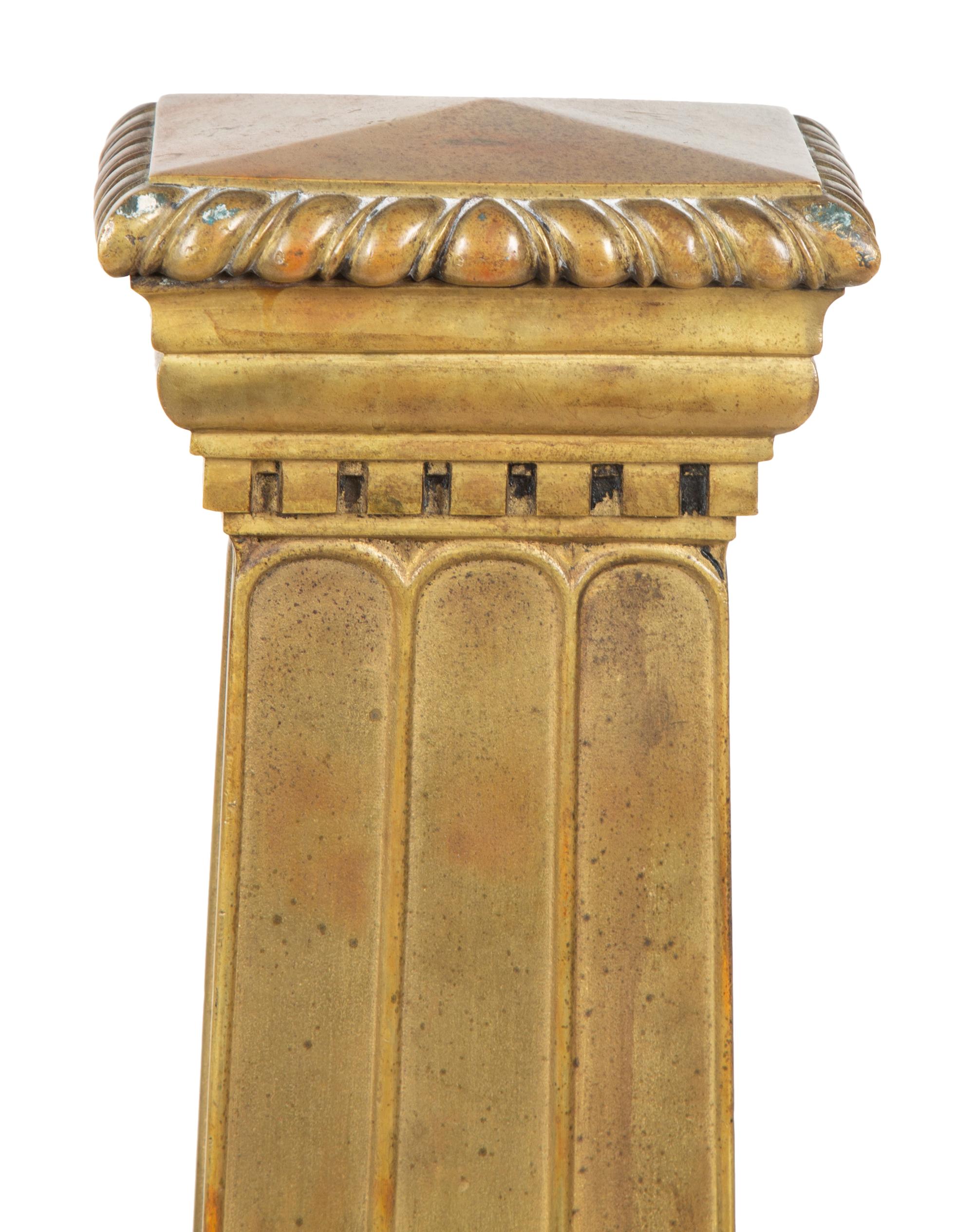 A Pair of Continental Bronze Oversize Andirons — 19TH/20TH CENTURY