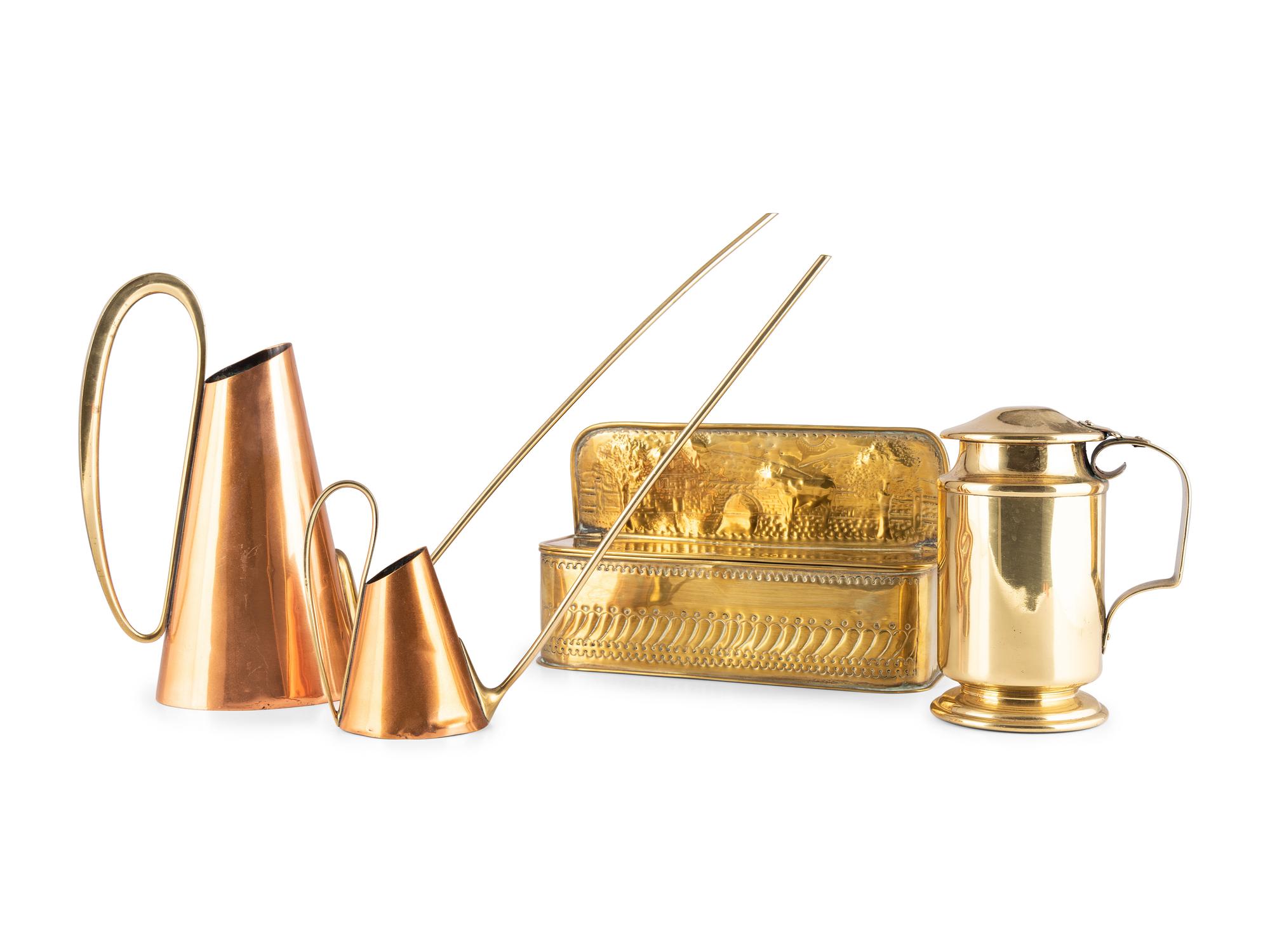 A Group of Brass and Copper Vessels