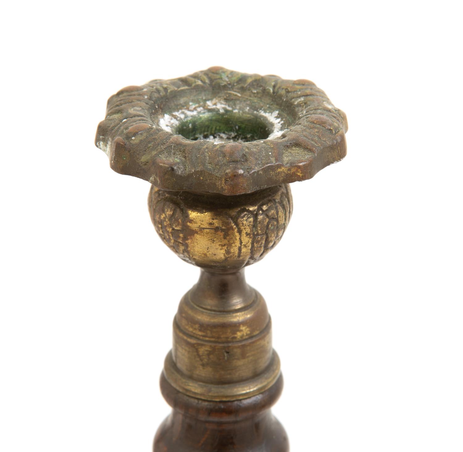 Two Pairs of English Turned Wood Candlesticks