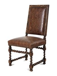 A Set of Six Spanish Baroque Style Side Chairs