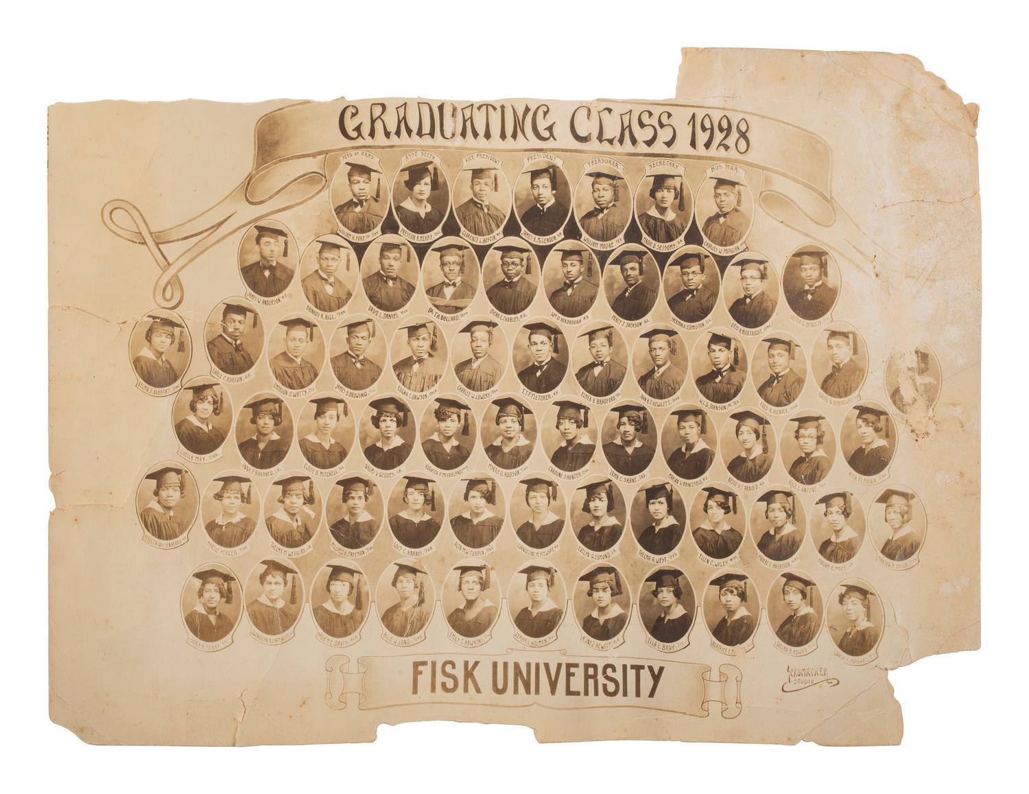 [EDUCATION]. A pair of portraits of the Fisk Jubilee Singers [with:] photograph of the Fisk University graduating class of 1928.