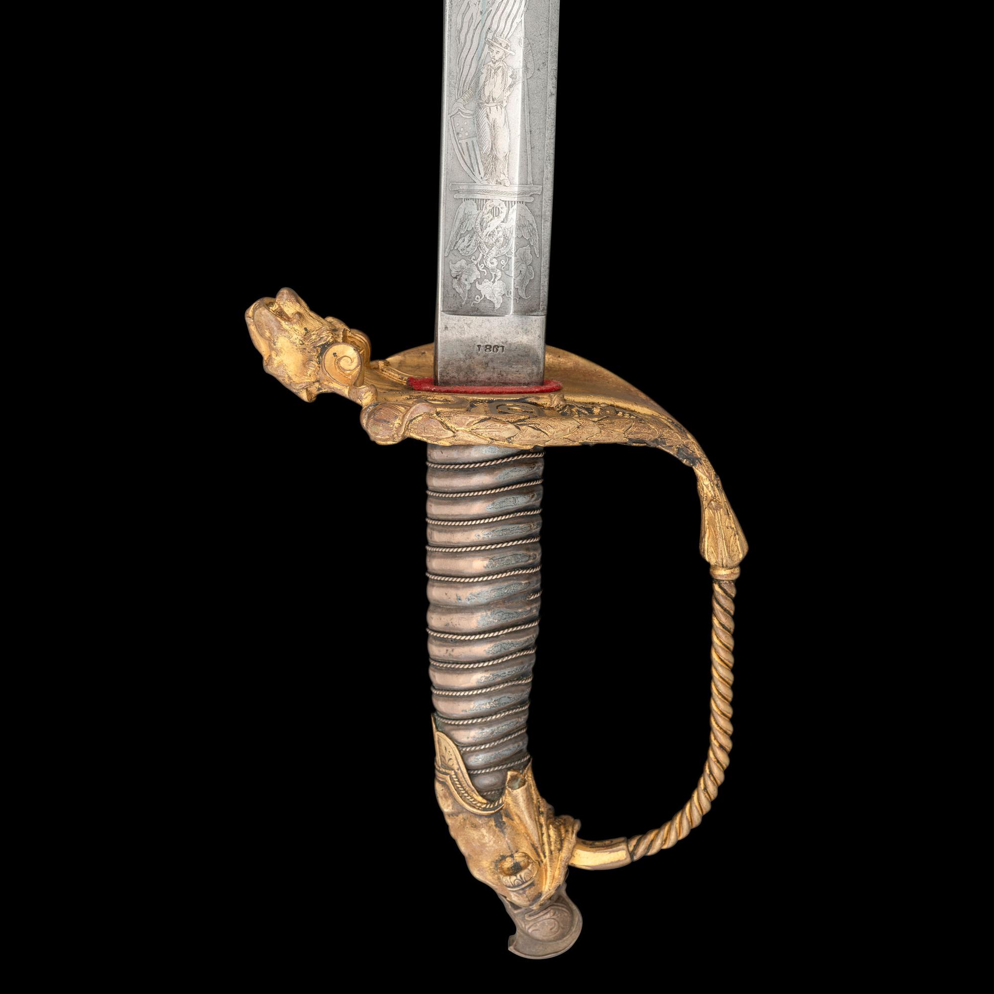 Tiffany & Co. Greco-Roman Bust Hilt Presentation Sword of Capt. A.A. Donalds - 2nd Fire Zouaves - Mortally Wounded at Bristoe Station
