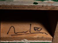 Green Painting with Drawing