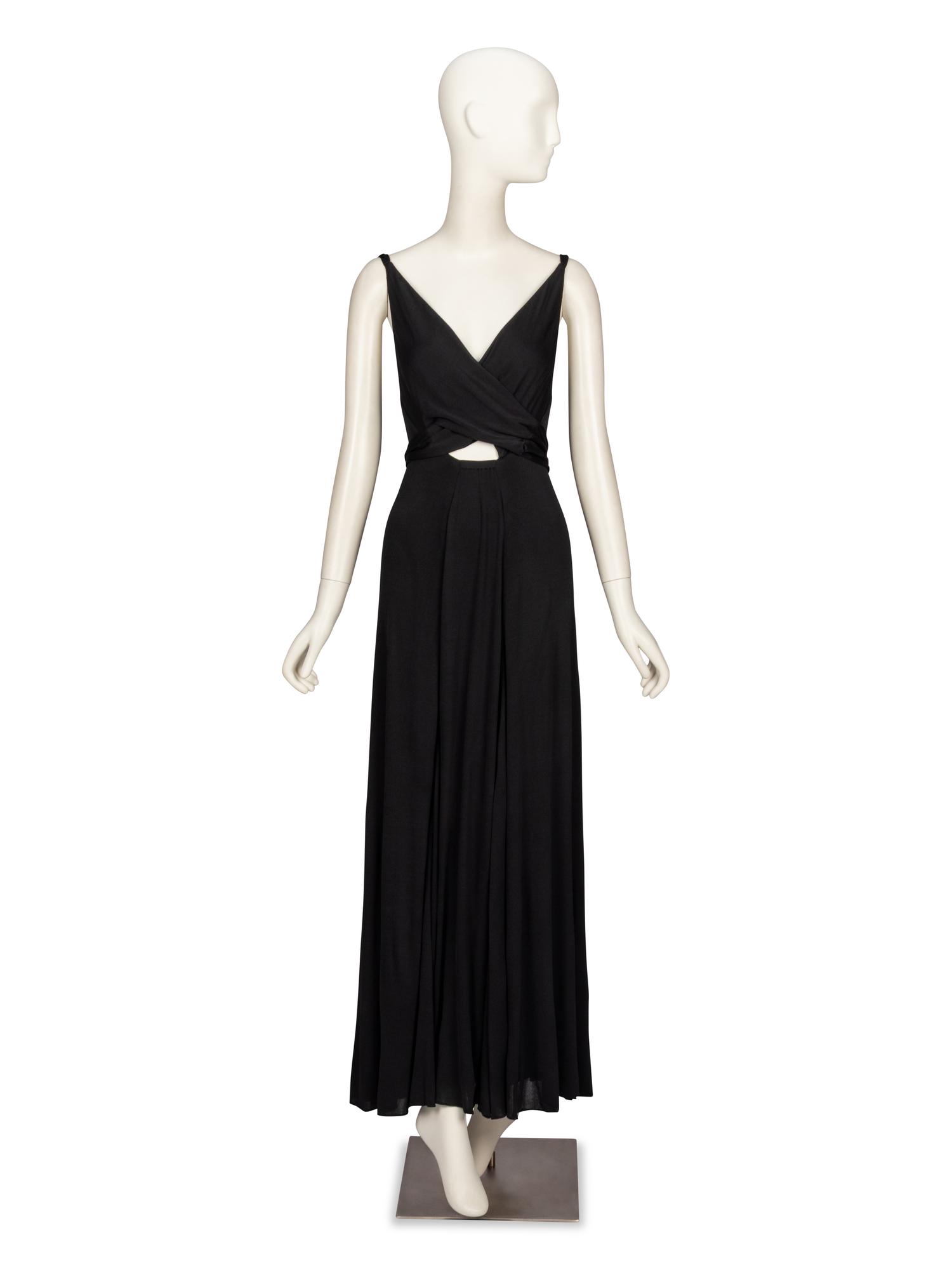 Holly Harp, Black Jersey Gown, 1970's