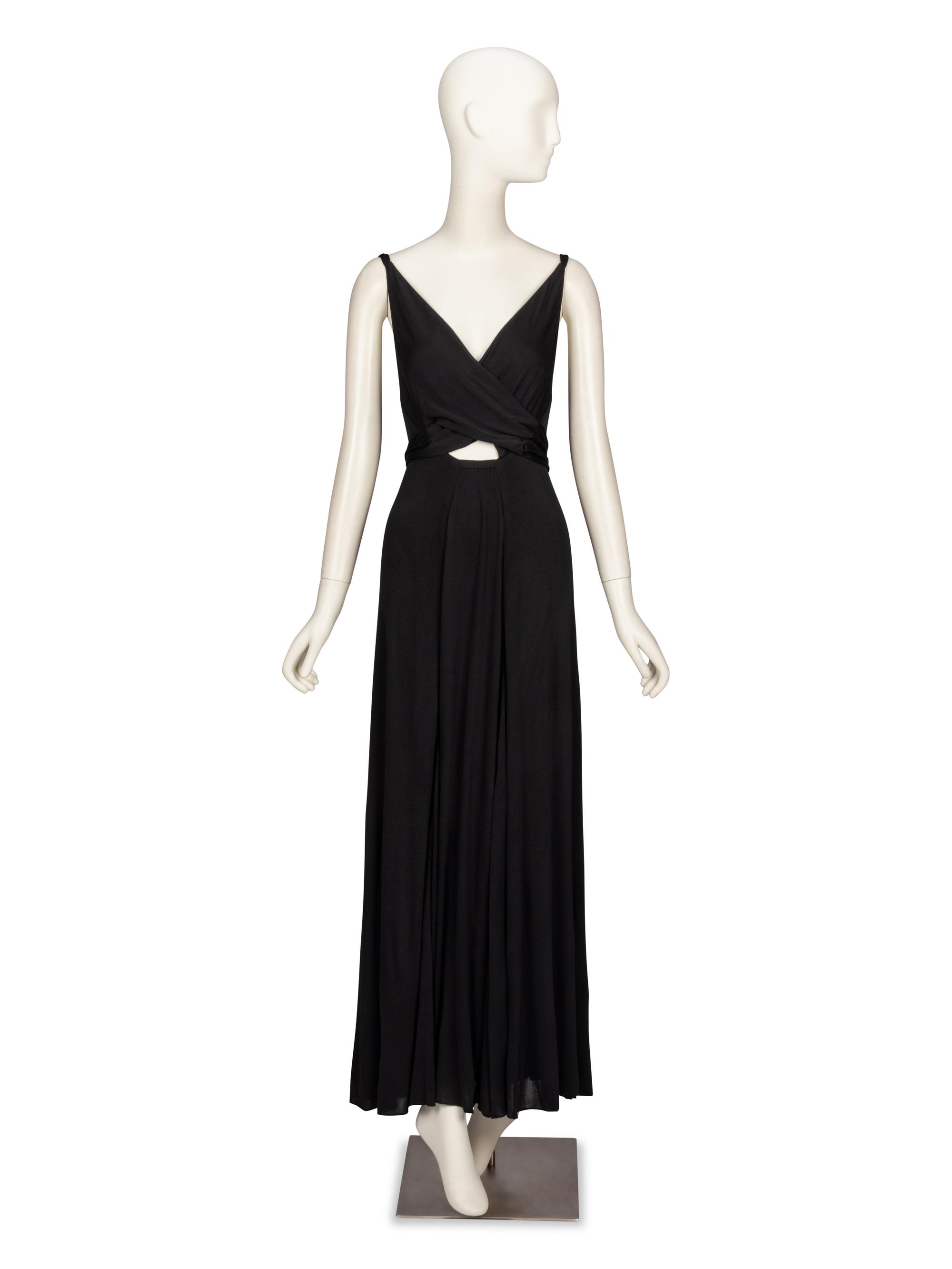 Holly Harp, Black Jersey Gown, 1970's