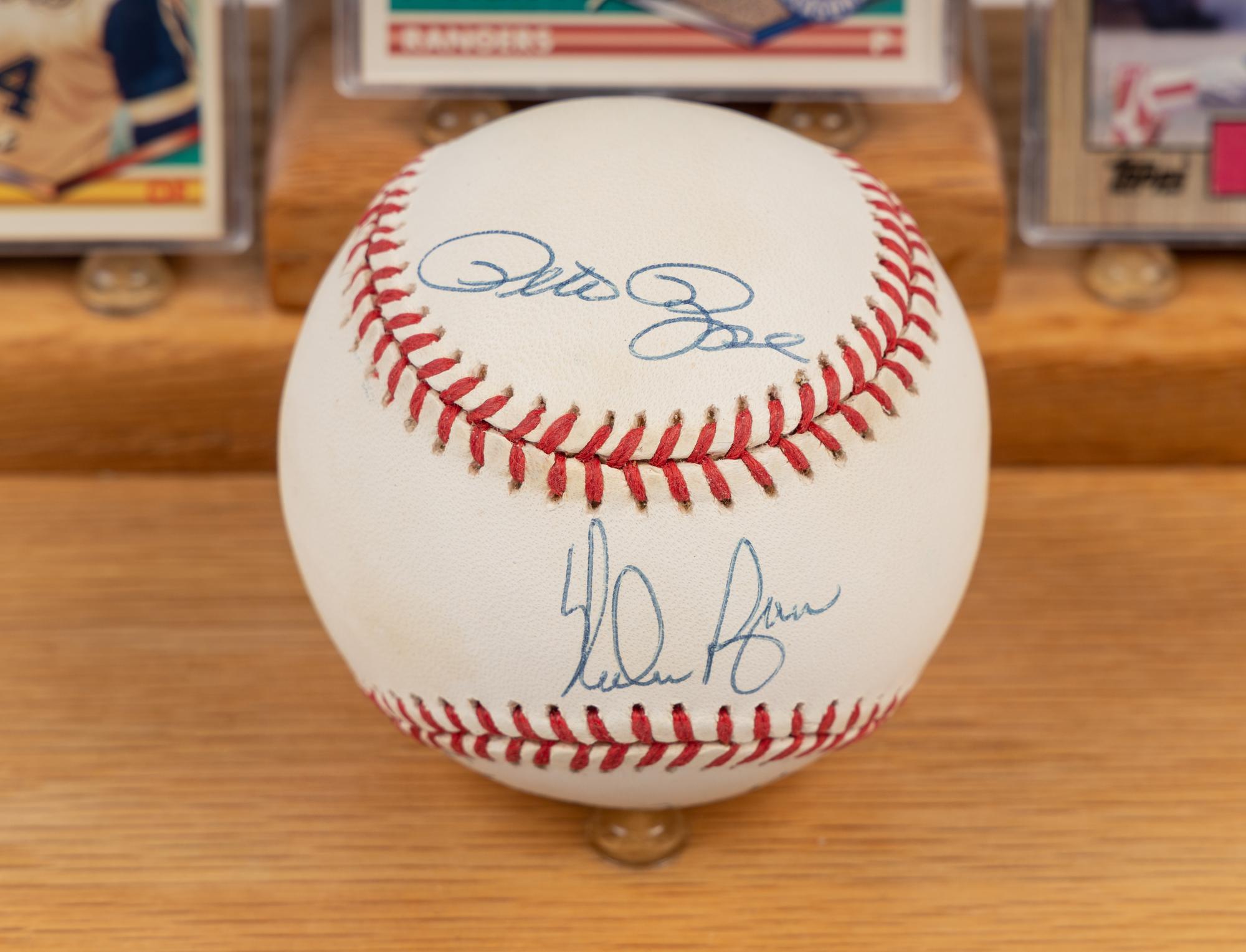 A Kings of Baseball Signed Autograph Display Featuring Pete Rose, Nolan Ryan and Hank Aaron (Beckett Authentication Services Letter),