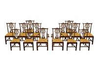 A Set of Fourteen George III Style Mahogany Dining Chairs