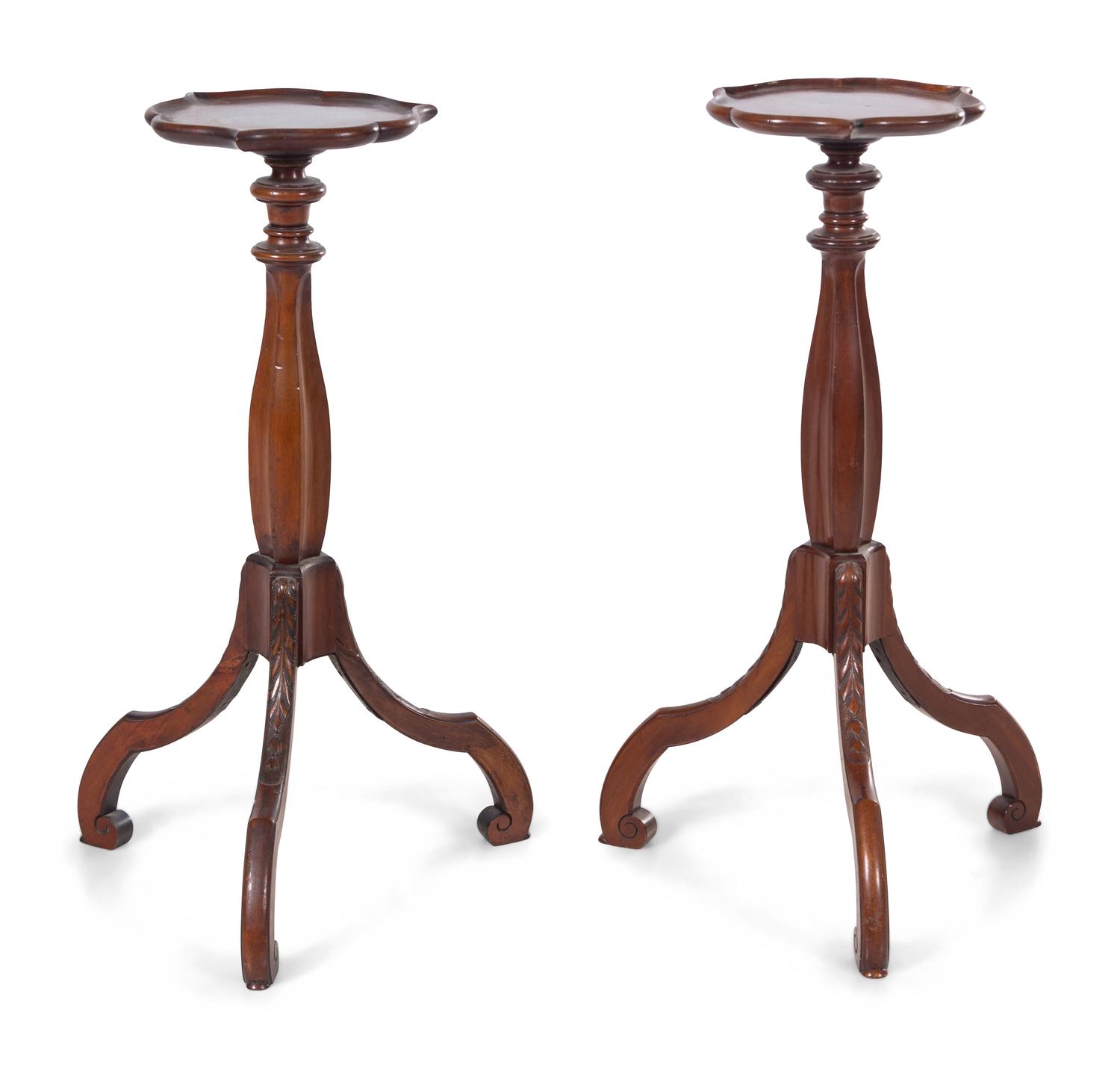 A Pair of George III Style Mahogany Pedestal Tables