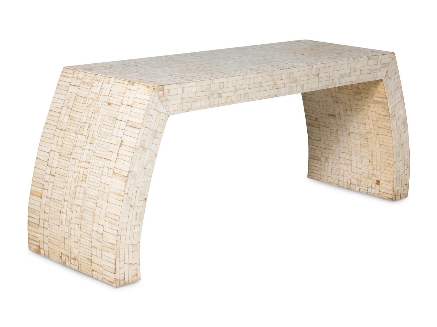 Bone Tile Veneered Console Table