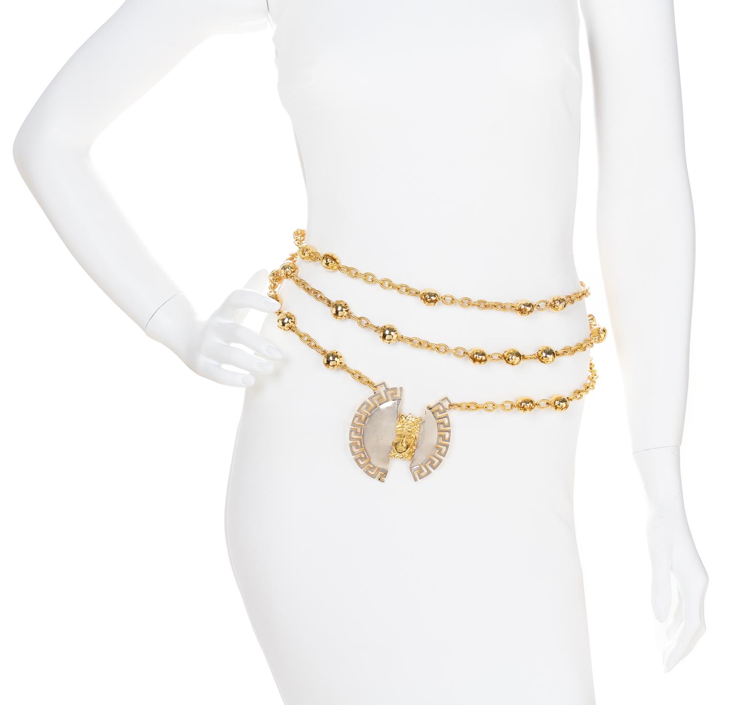 A Gianni Versace Triple Strand Pendant Necklace/Belt,