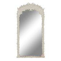 A White-Painted Leaf Motif Mirror