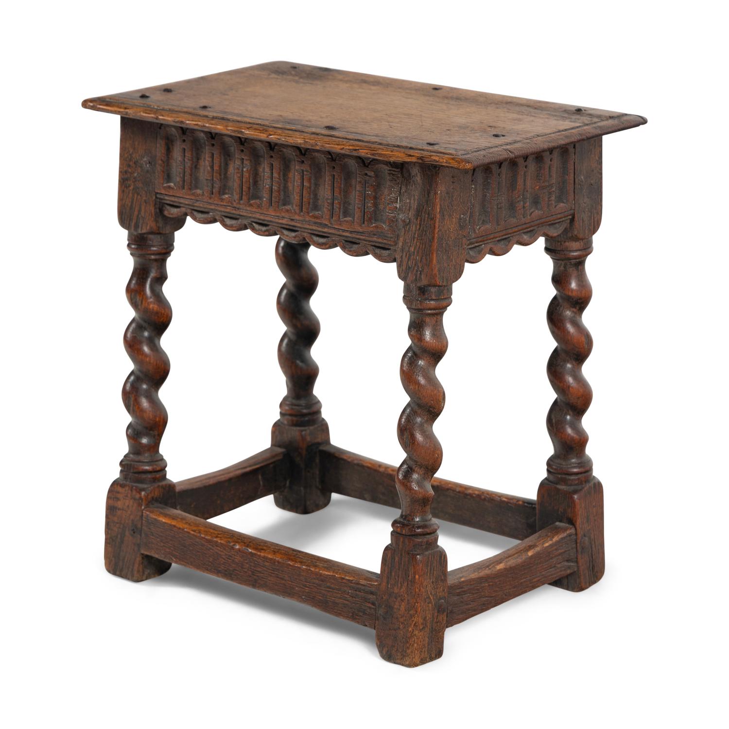 An English Oak Joined Stool