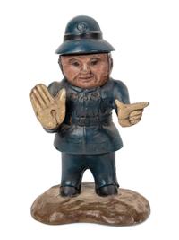 A Group of Five Cast Metal Figural Inkwells