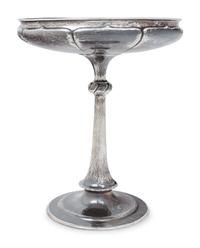 An Arts & Crafts Spot-Hammered Silver Compote
