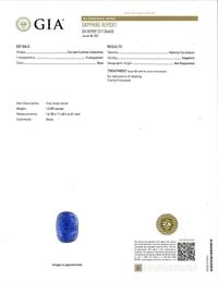 A 14K White Gold, Carved Sapphire, and Diamond Ring Natural Corundum Sapphire