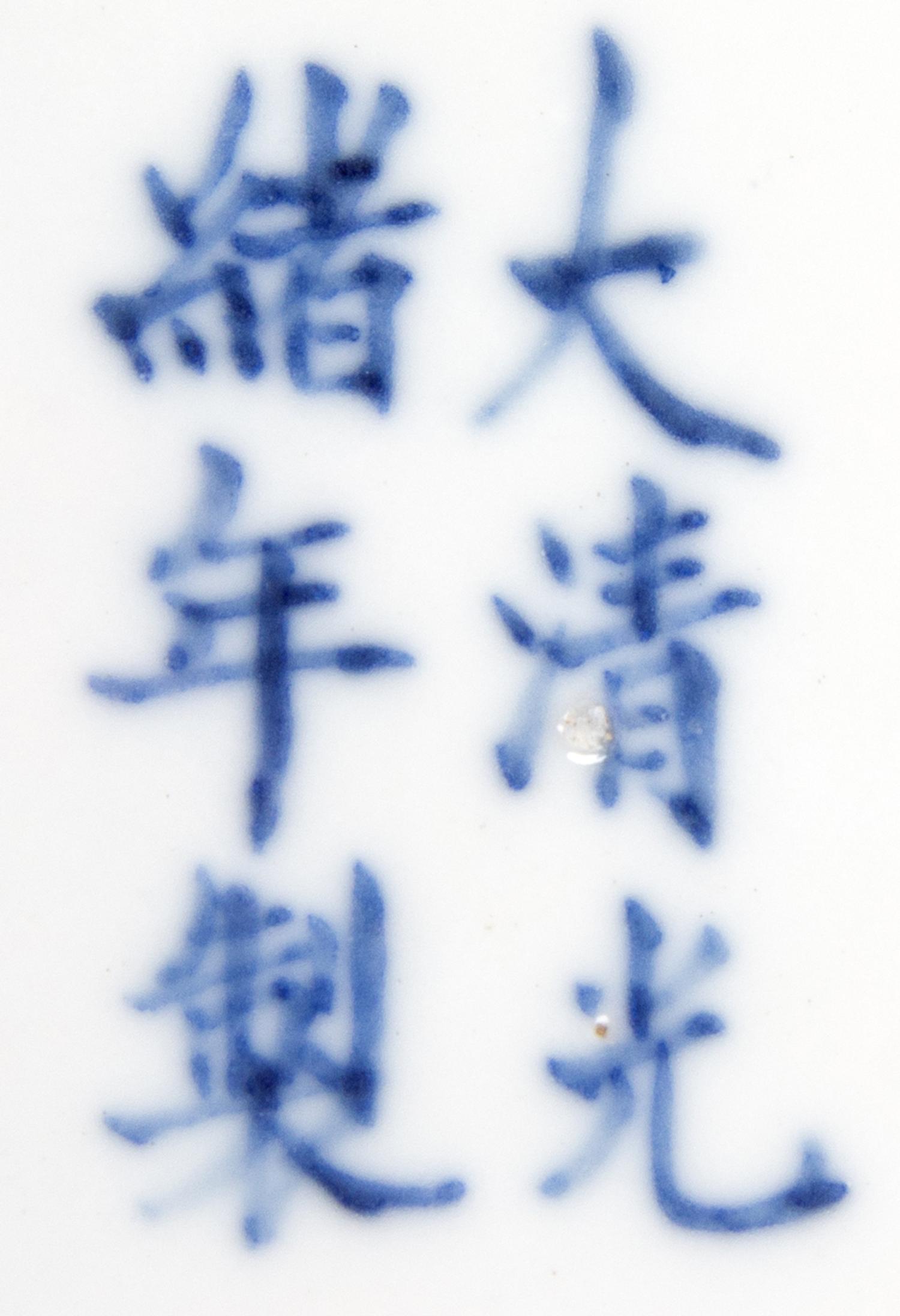 A Pair of Underglaze Blue and Famille Rose Porcelain Plates Diameter 9 3/8 inches. — GUANGXU PERIOD (1875-1908)