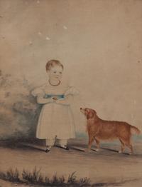 John Vine of Colchester, (British, 1809-1867), A Girl and her Dog