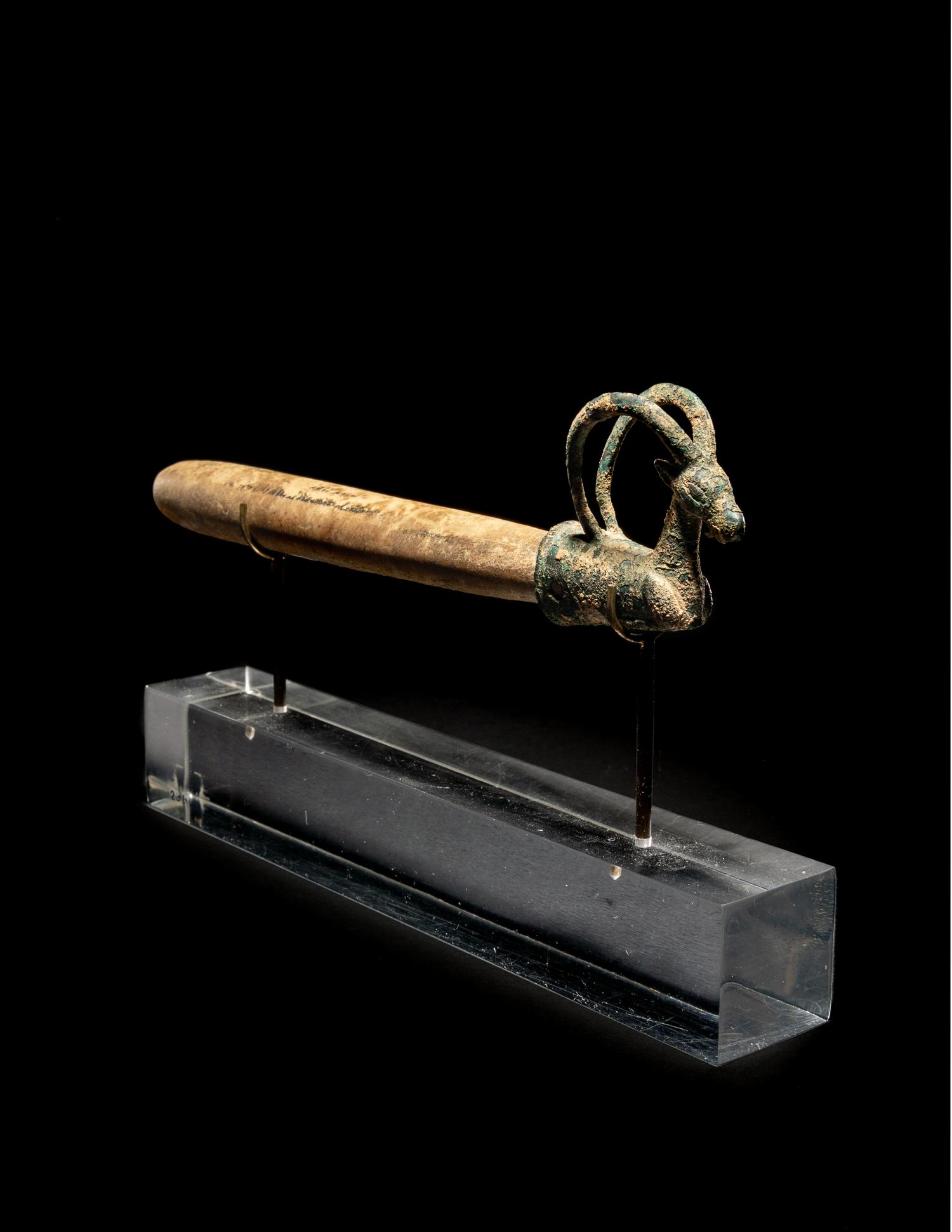 A Luristan Bronze Whetstone and Finial
