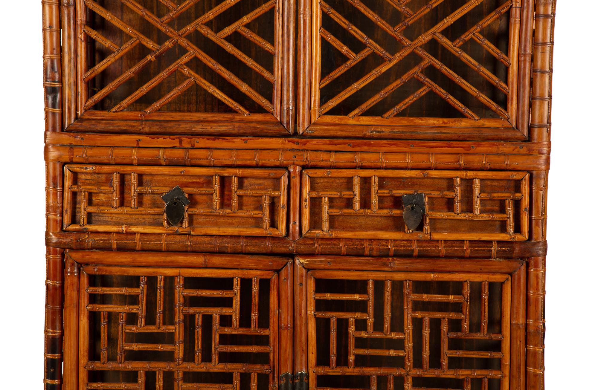 An Asian Design Bamboo Cabinet — 20th Century