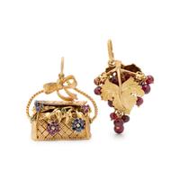 YELLOW GOLD AND GEMSTONE CHARMS