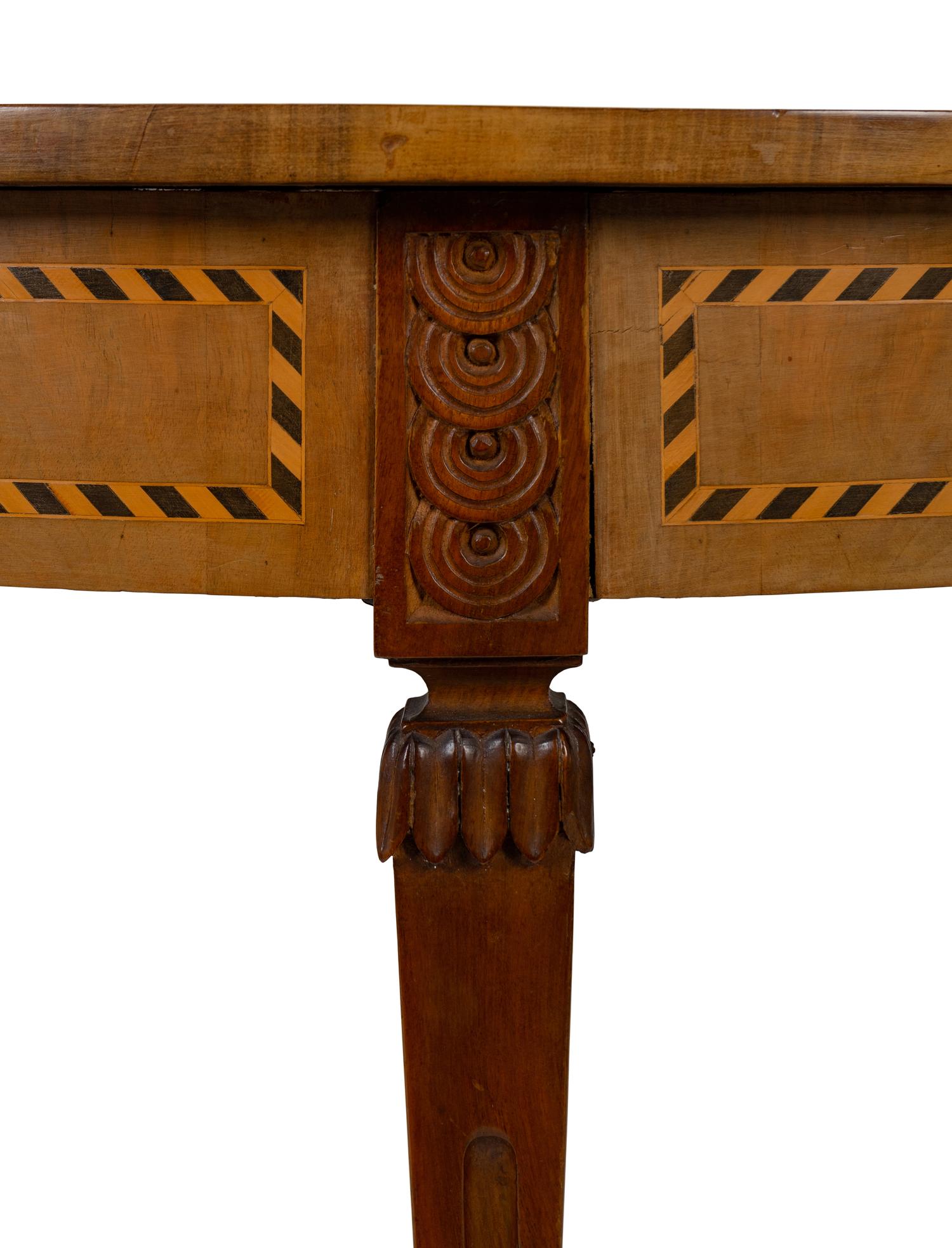 A Baltic Neoclassical Style Satinwood and Ebony Inlaid Center Table — EARLY 20TH CENTURY