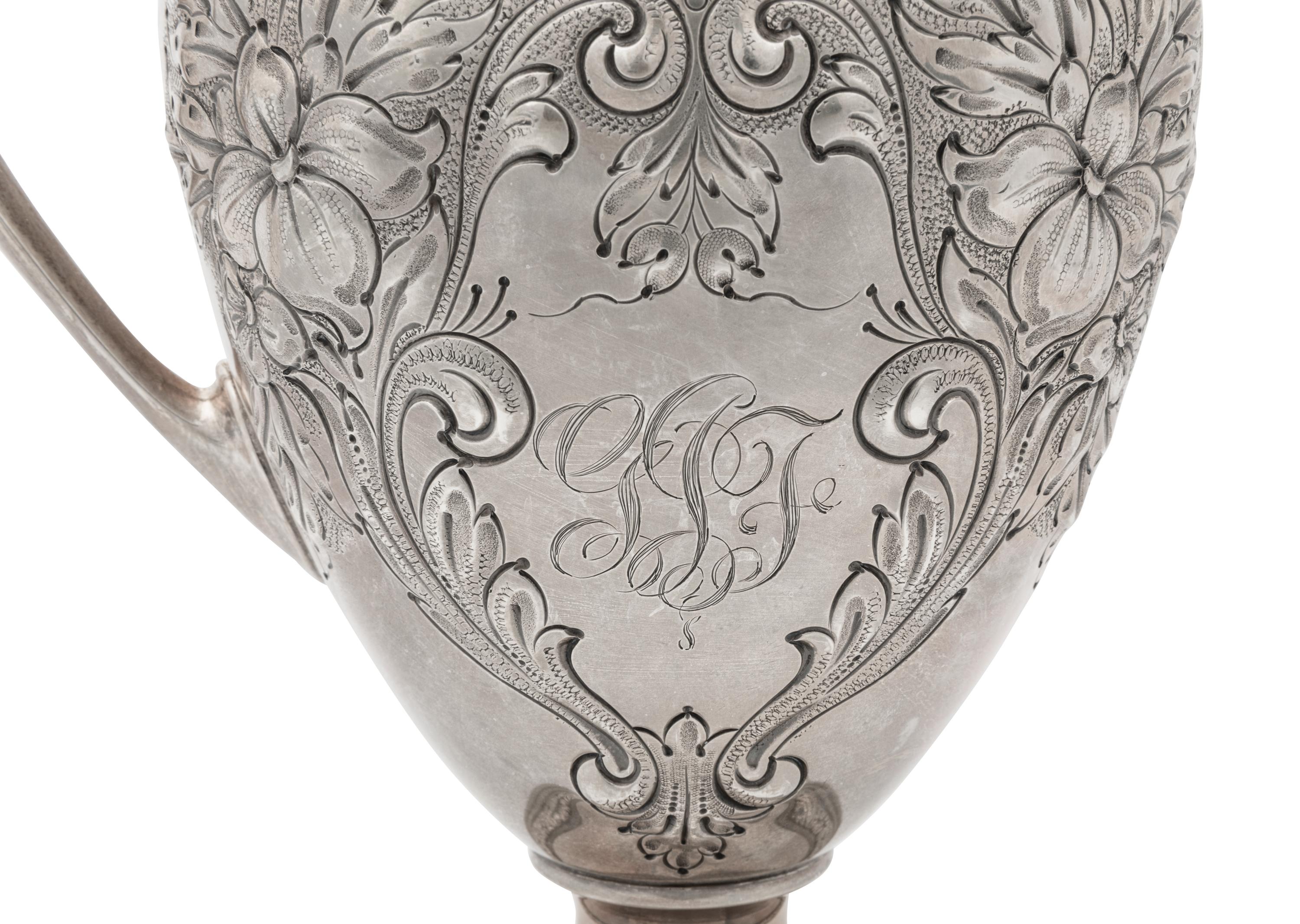 A Whiting Champlain Silver Water Pitcher
