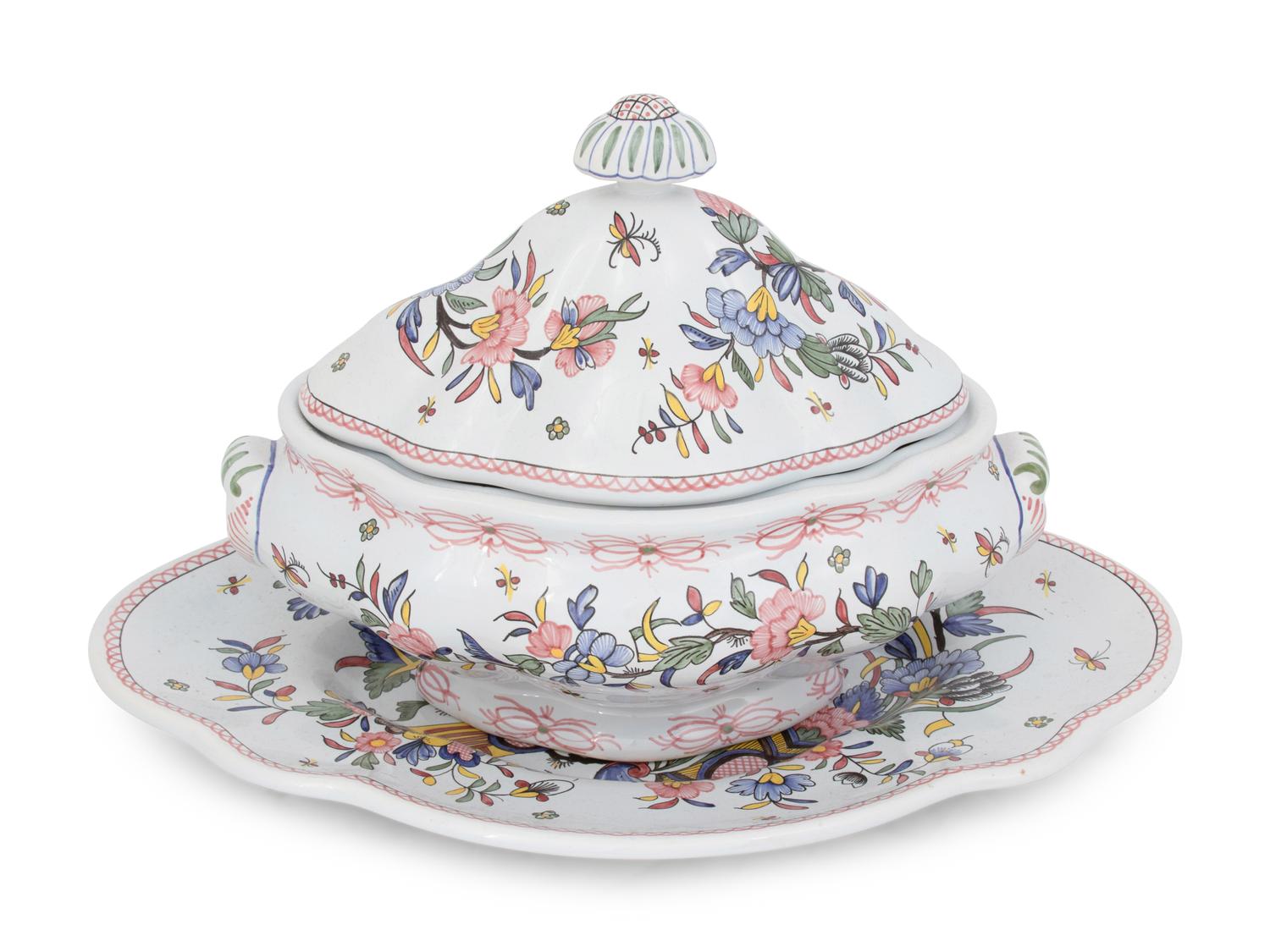A Portuguese Faience Tureen and Tray