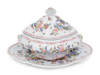A Portuguese Faience Tureen and Tray