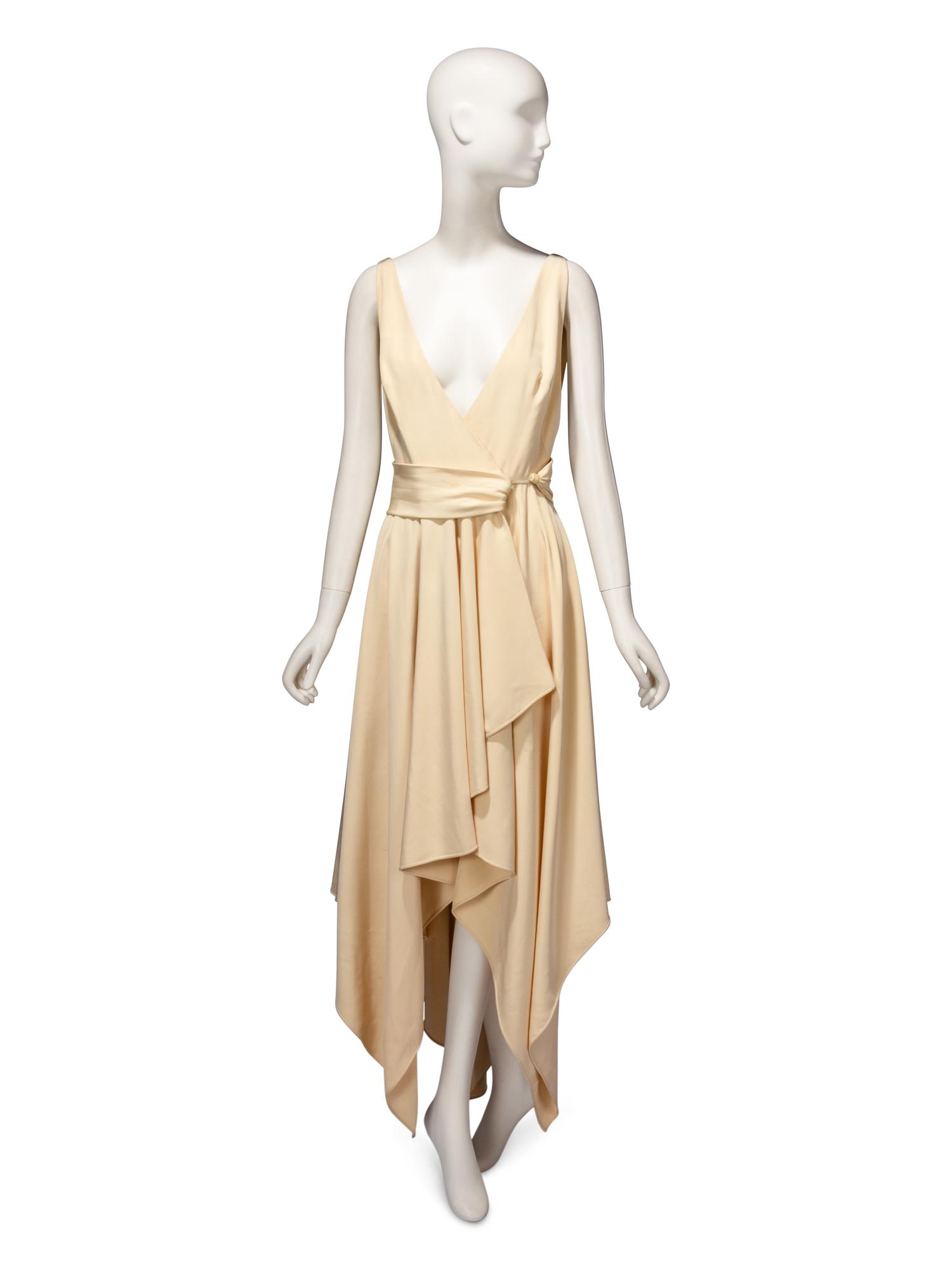 Guy Laroche Haute Couture, Cream Silk Wrap Dress