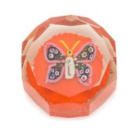 A Millefiori Glass Butterfly Paperweight Diameter 3 1/4 inches