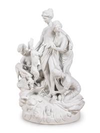A Sèvres Style Bisque Porcelain Group Depicting the Bath of Diana