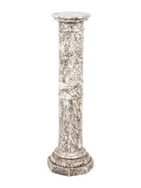 A Continental Carved Marble Pedestal