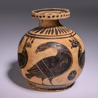A Corinthian Black-Figured Flat-Bottomed Aryballos