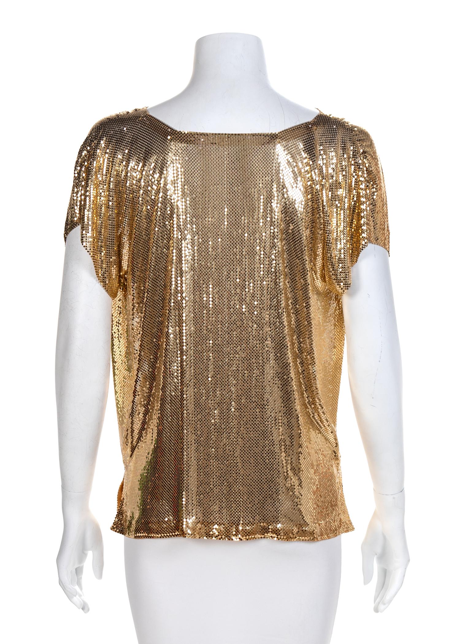 Whitting & Davis Gold Oroton Top, 1980-90s Size label: Small