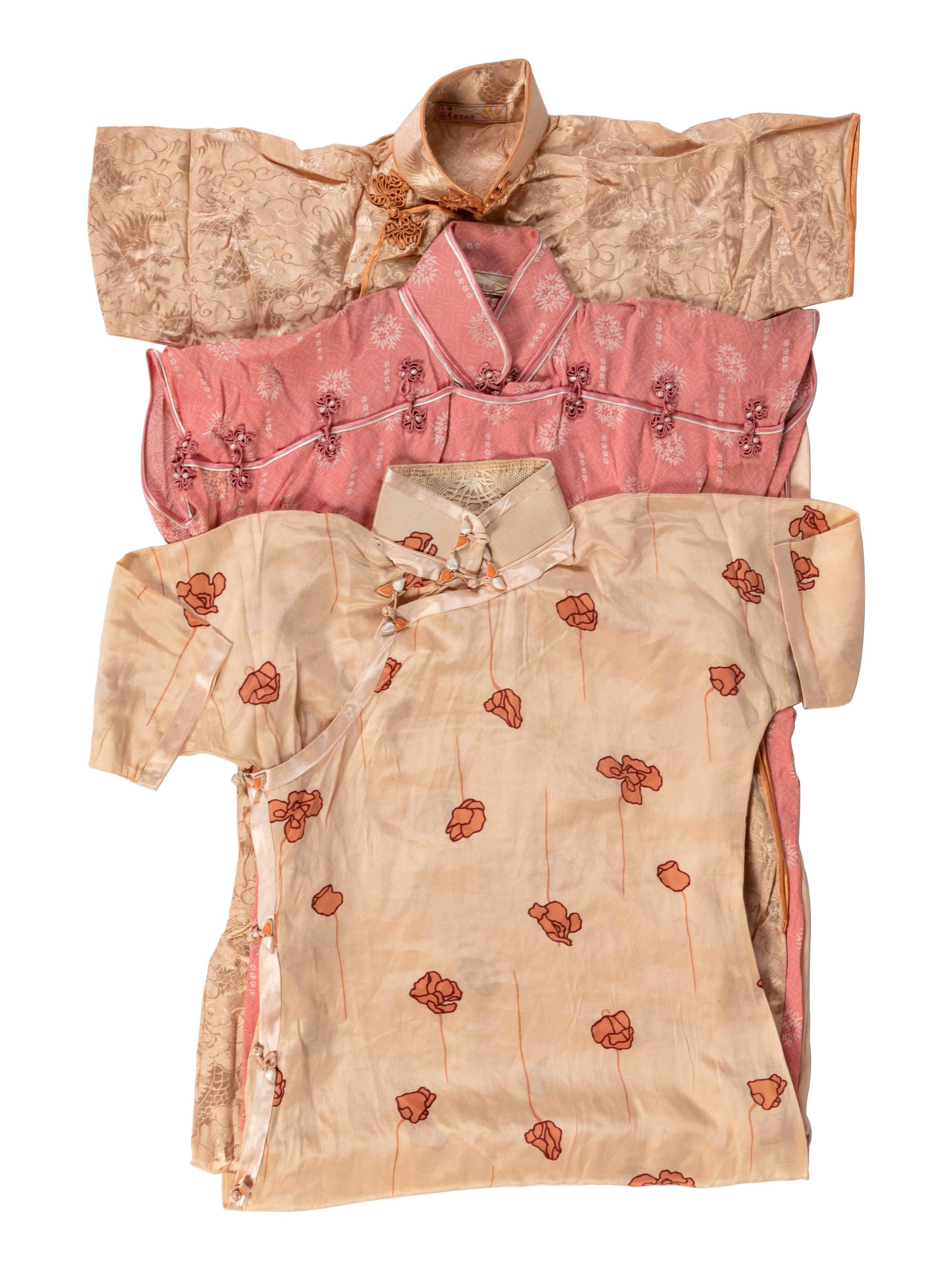 Three Chinese Silk Woven Lady's Cheongsam, Qipao
