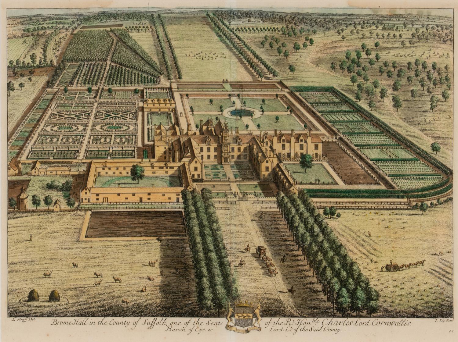 A Set of Eight Hand-Colored Engravings