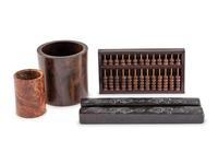 Five Chinese Hardwood Scholar's Objects