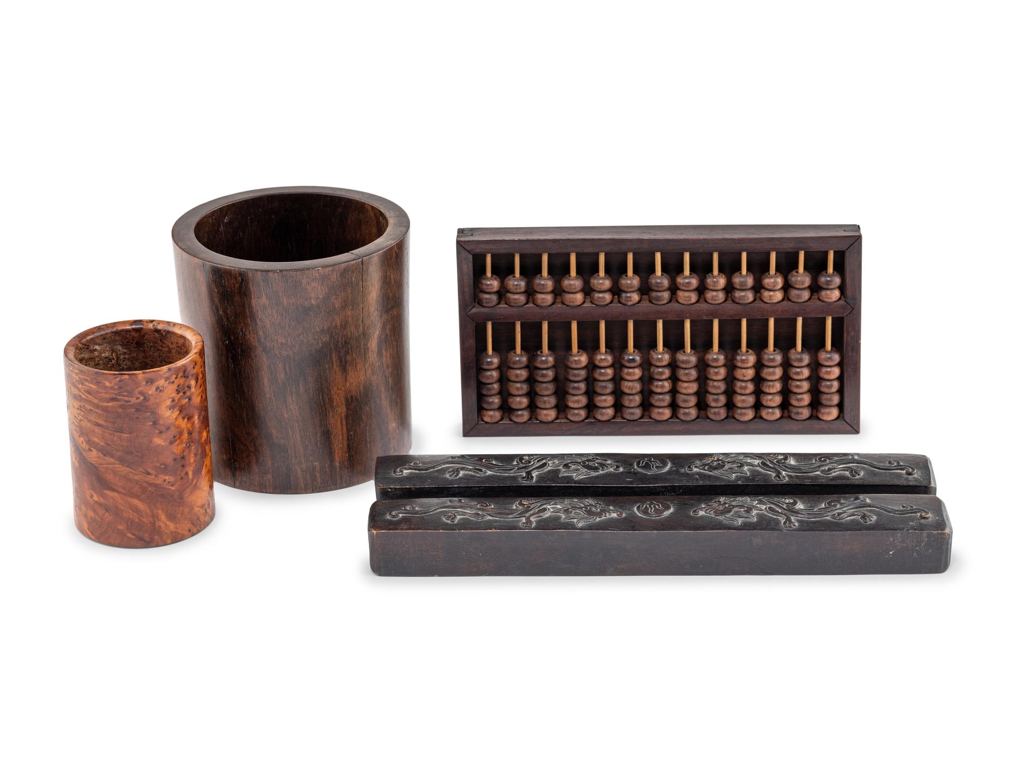 Five Chinese Hardwood Scholar's Objects